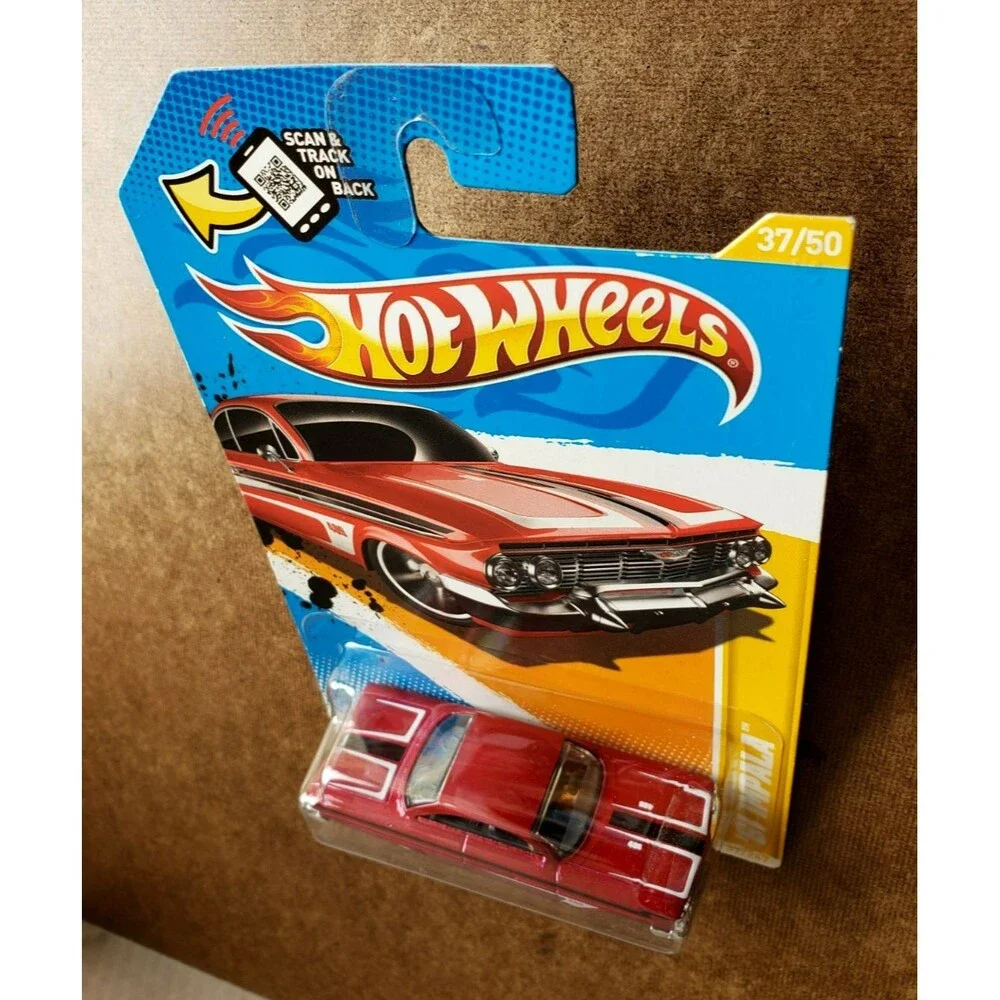 2012 Hot Wheel '61 IMPALA CHEVROLET Dark RED 2012 NEW MODELS 37/247 1:64 Walmart